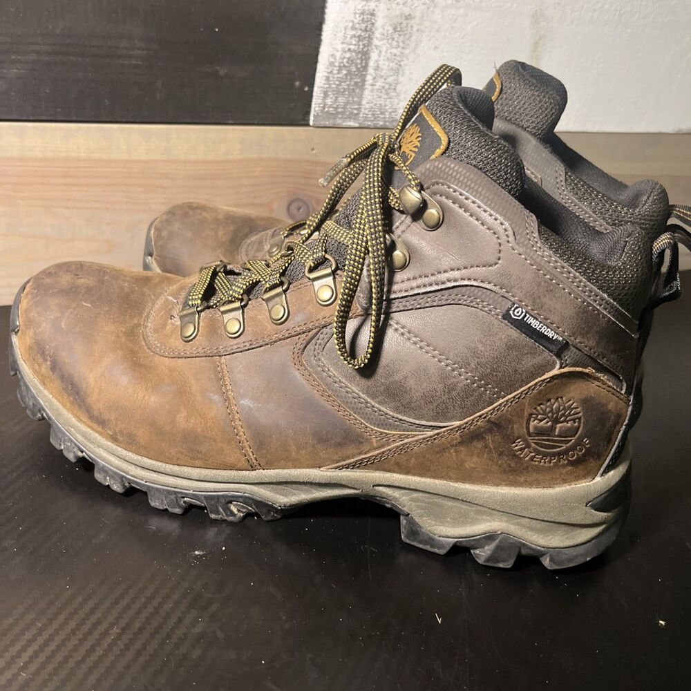Timberland Mt. Maddsen Hiking Boots Men's Dark Brown Leather Waterproof - 8.5